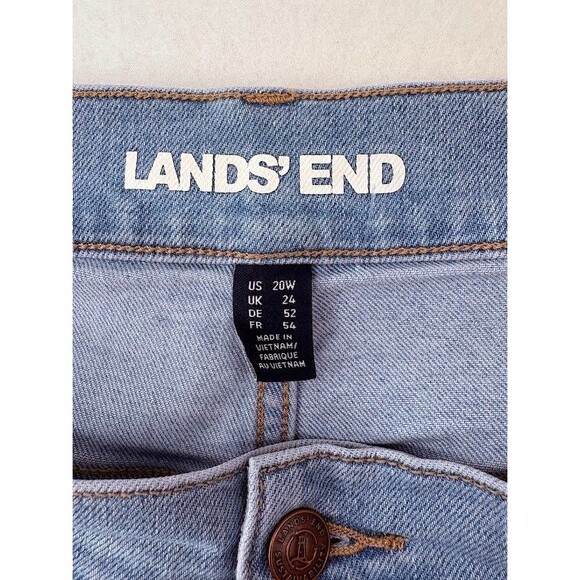 Lands' End Womens Size 20W Light Wash Denim Wide Leg Cropped Jeans - Picture 2 of 8